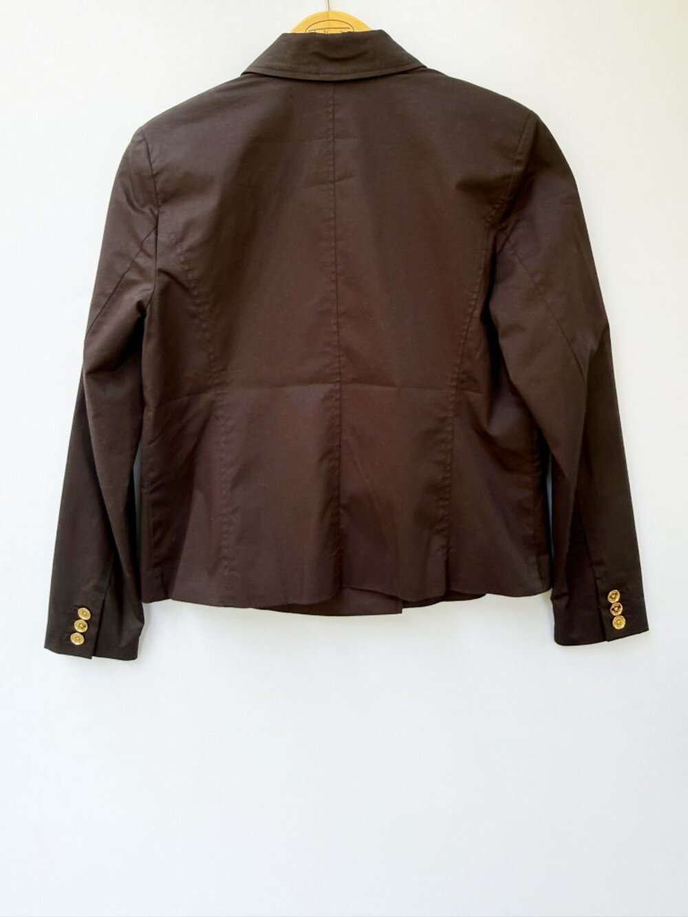 MICHAEL Michael Kors Petite Black Moto Peacoat Jacket Gold MK Buttons 8P NWOT - Picture 2 of 4